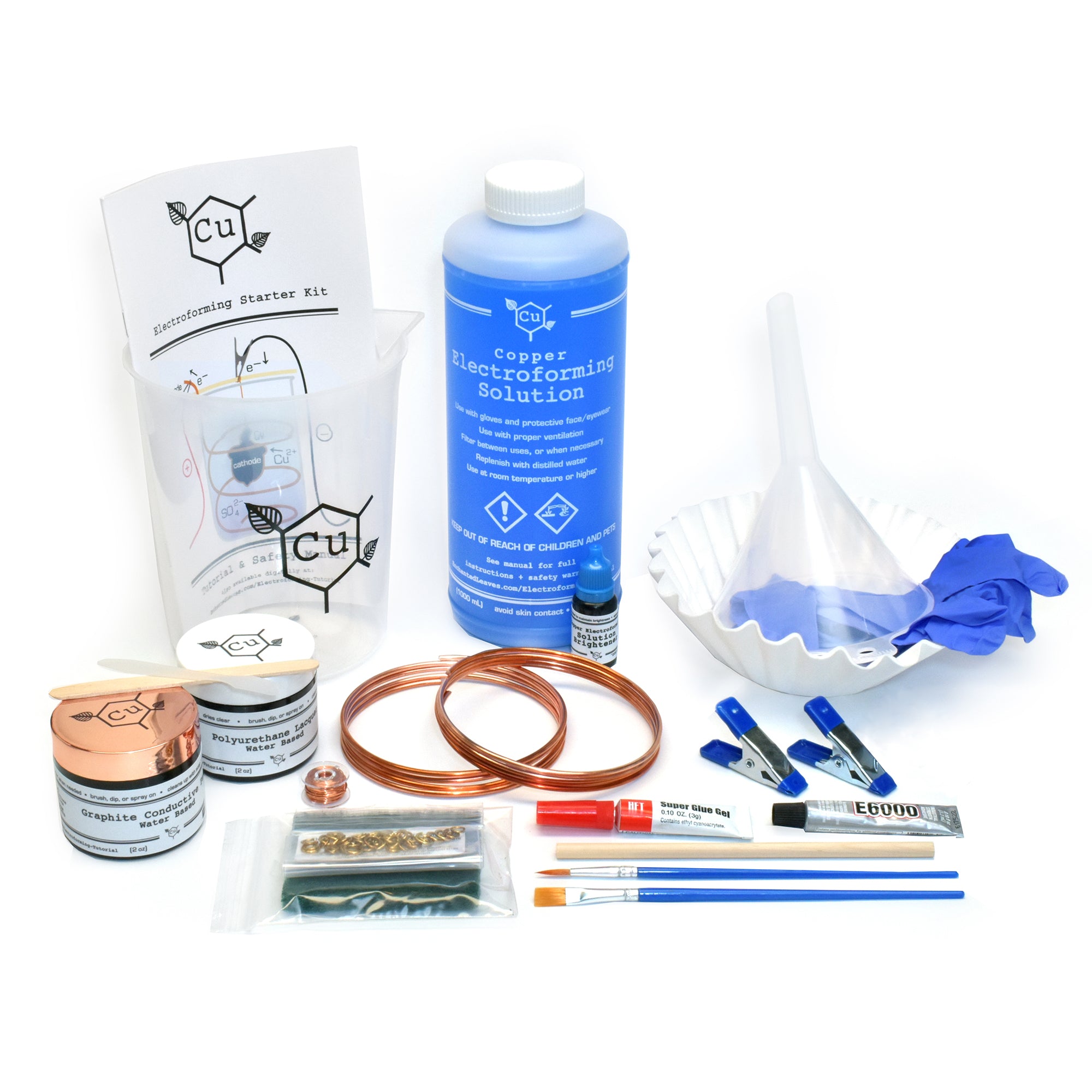 Electroforming Kit | Learn How to Copper Electroform Jewelry | Cu Electroforming Starter Kit | With 5 Amp MiniForm XL Power Supply