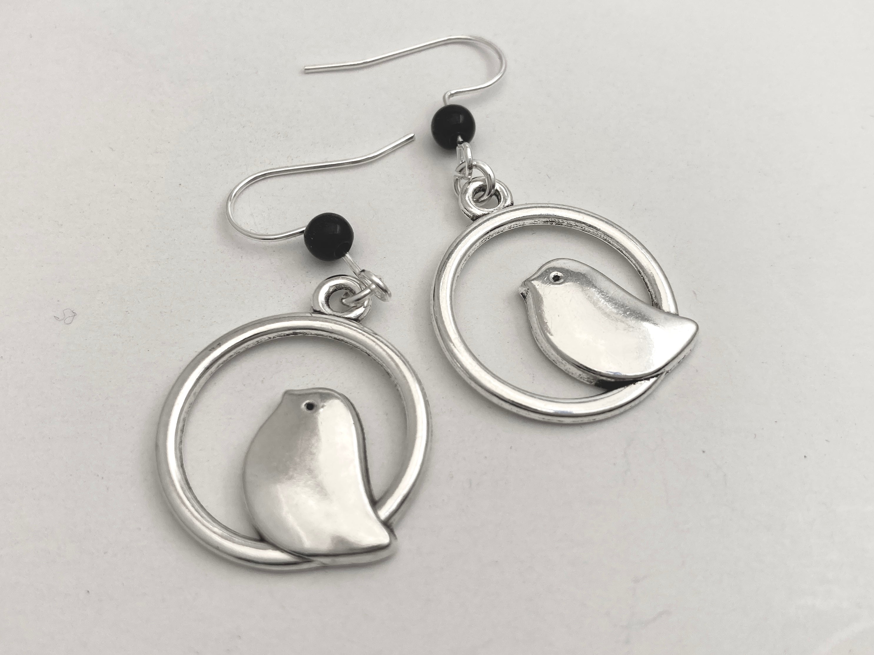 Minimal Silver Bird Earrings | Bird Charm Earrings | Cute Bird Jewelry