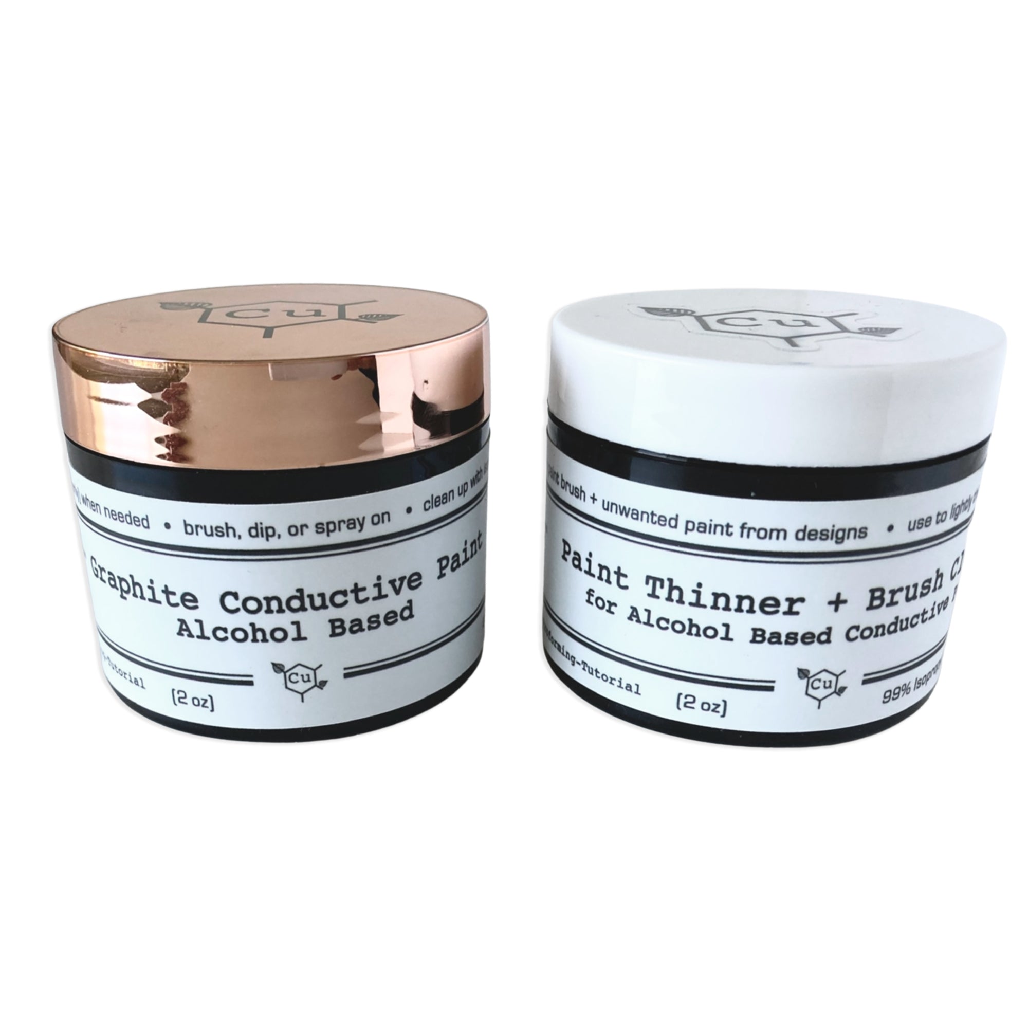 Alcohol Base Conductive Paint | 2oz Jar of Graphite Conductive Paint | Copper Electroforming Supplies | Sold Singly or in a Set with Polyurethane Lacquer and Paint Thinner