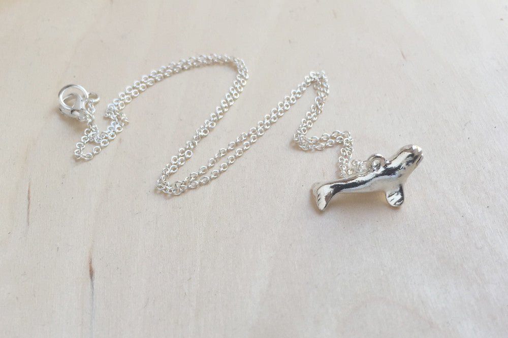 Silver Beluga Whale Necklace | Beluga Charm Necklace | Cute Whale Necklace - Enchanted Leaves - Nature Jewelry - Unique Handmade Gifts
