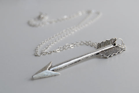 Stay Alive | Silver Arrow Pendant | Boho Arrow Necklace - Enchanted Leaves - Nature Jewelry - Unique Handmade Gifts