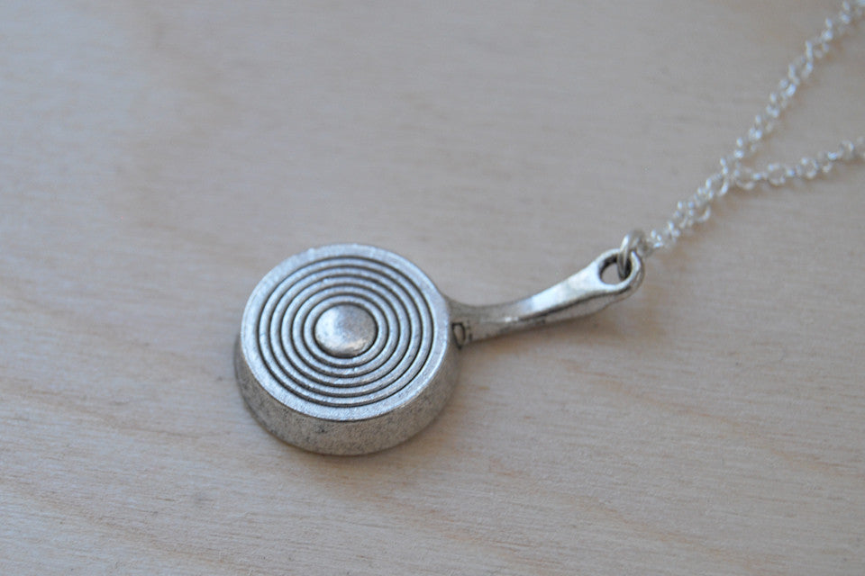 Sunny Side Up! | Egg in a Pan Charm Necklace | Breakfast Foods Jewelry - Enchanted Leaves - Nature Jewelry - Unique Handmade Gifts