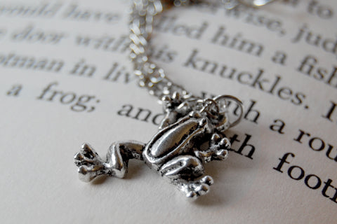 Silver Frog Necklace | Frog Charm Necklace | Cute Frog Jewelry - Enchanted Leaves - Nature Jewelry - Unique Handmade Gifts