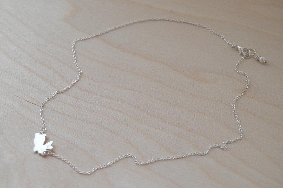 Frolicking Rabbit Necklace | Cute Bunny Rabbit Charm Necklace | Woodland Jewelry - Enchanted Leaves - Nature Jewelry - Unique Handmade Gifts