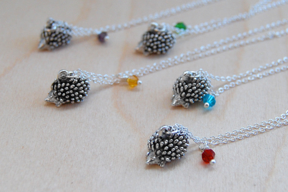 Hedgehog BFF Necklace (Sold Singly) | Best Friend Charm Necklace | Silver Hedgehog Charm Necklace | BFF Gift - Enchanted Leaves - Nature Jewelry - Unique Handmade Gifts