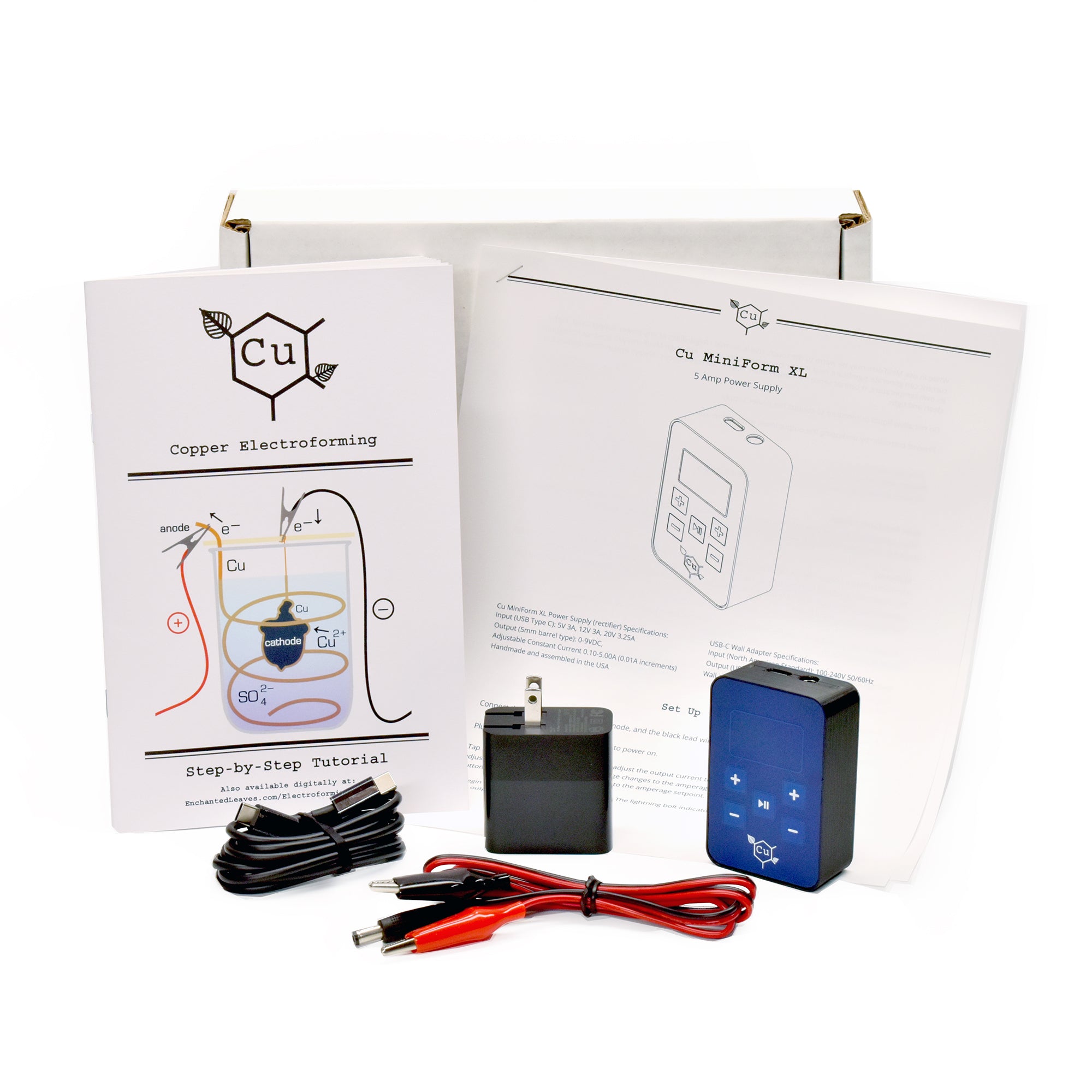 Electroforming Kit | Learn How to Copper Electroform Jewelry | Cu Electroforming Starter Kit | With 5 Amp MiniForm XL Power Supply