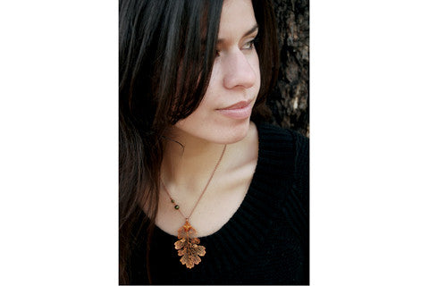Medium Fallen Copper Oak Leaf Necklace | REAL Maple Leaf Pendant | Electroformed Nature Jewelry - Enchanted Leaves - Nature Jewelry - Unique Handmade Gifts