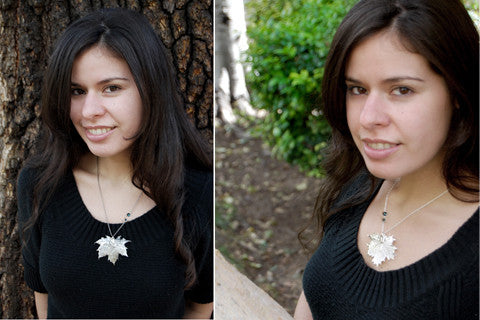 Large Fallen Silver Maple Leaf Necklace | REAL Maple Leaf Electroformed Nature - Enchanted Leaves - Nature Jewelry - Unique Handmade Gifts