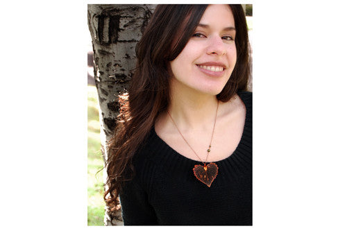 Large Fallen Copper Cottonwood Leaf Necklace | REAL Cottonwood Leaf Pendant | Copper Electroformed Pendant | Nature Jewelry - Enchanted Leaves - Nature Jewelry - Unique Handmade Gifts
