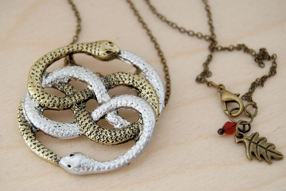 Auryn Necklace | Neverending Story Necklace | 80's Fantasy Pendant - Enchanted Leaves - Nature Jewelry - Unique Handmade Gifts