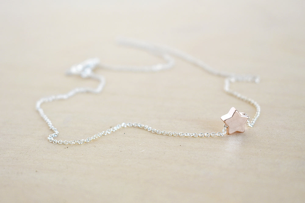 Little Rose Gold Star Necklace | Cute Little Star Charm Necklace | Simple Jewelry | Rose Gold Charm - Enchanted Leaves - Nature Jewelry - Unique Handmade Gifts