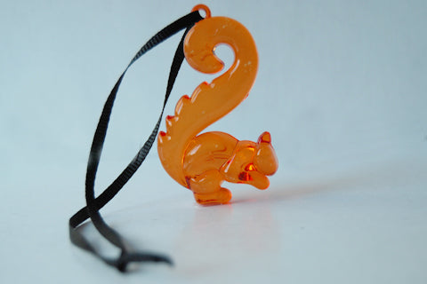 Squirrel Ornament | Orange Squirrel | Woodland Forest Squirrel - Enchanted Leaves - Nature Jewelry - Unique Handmade Gifts