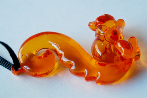 Squirrel Ornament | Orange Squirrel | Woodland Forest Squirrel - Enchanted Leaves - Nature Jewelry - Unique Handmade Gifts