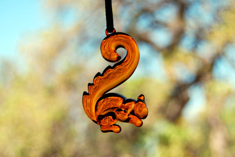 Squirrel Ornament | Orange Squirrel | Woodland Forest Squirrel - Enchanted Leaves - Nature Jewelry - Unique Handmade Gifts