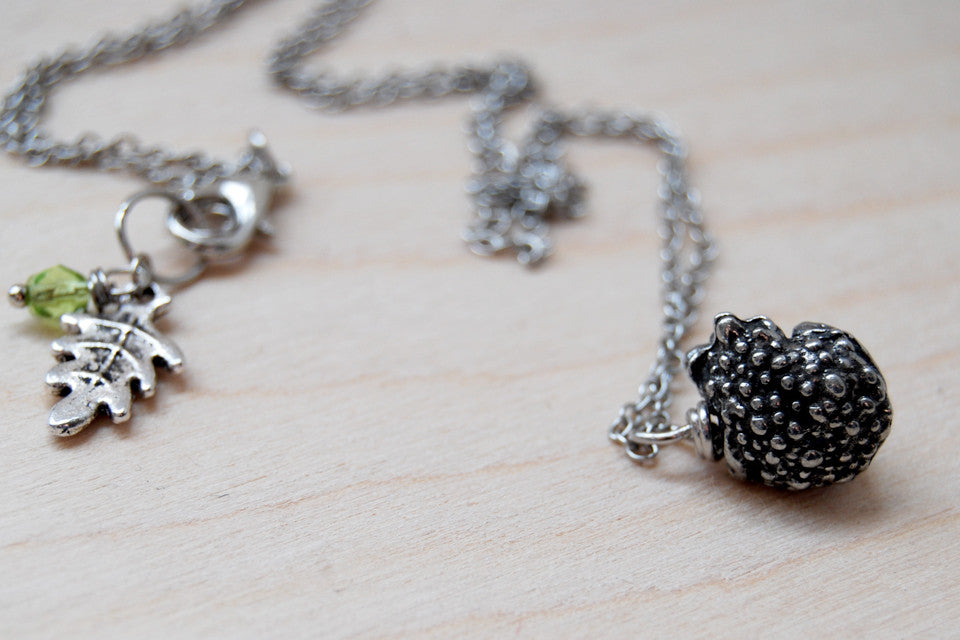 Teeny Tiny Toad Necklace - Enchanted Leaves - Nature Jewelry - Unique Handmade Gifts