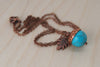 Turquoise and Copper Acorn Necklace - Enchanted Leaves - Nature Jewelry - Unique Handmade Gifts
