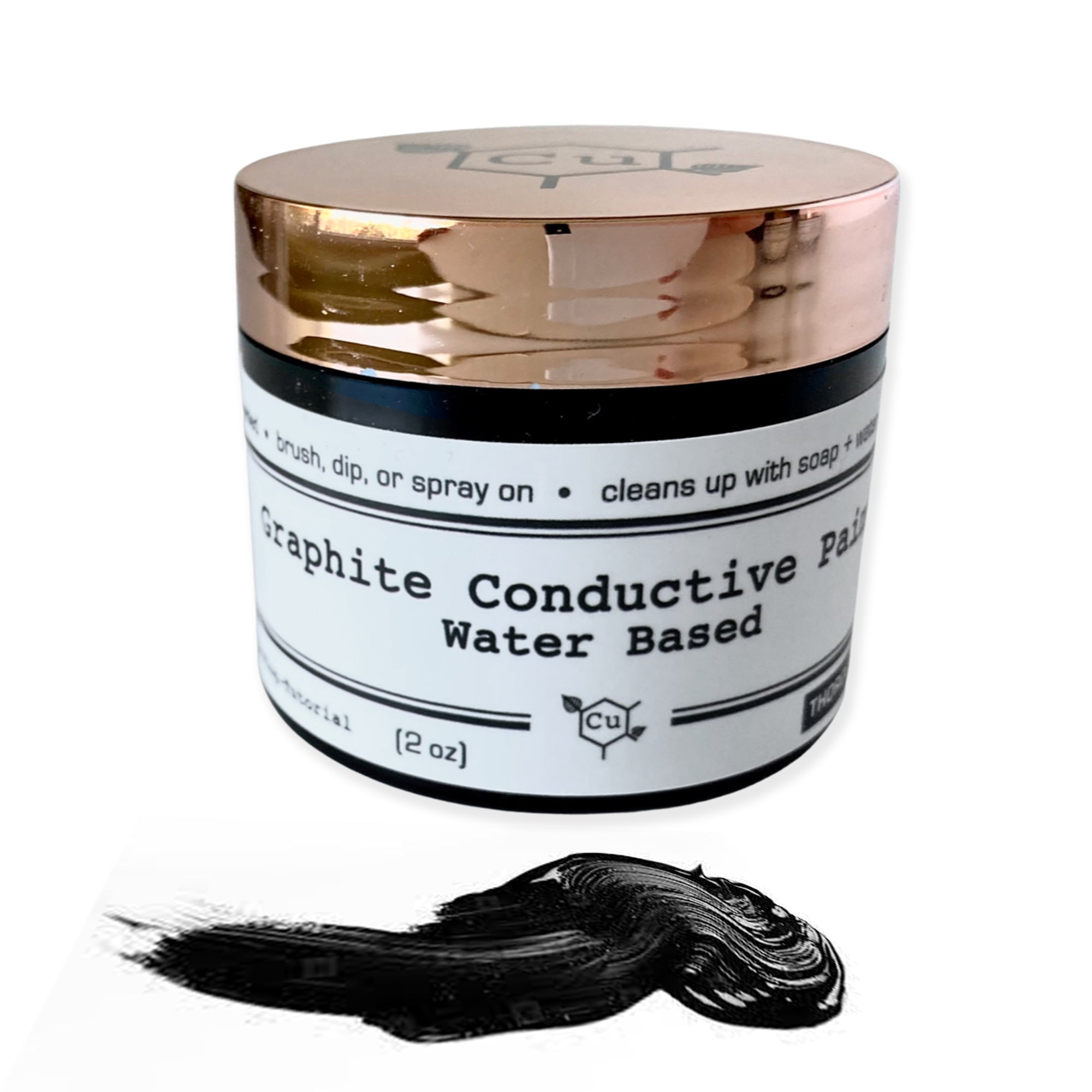 Water Base Conductive Paint for Electroforming | 2oz Jar Graphite Conductive Paint for Electroformed Jewelry | Copper Electroforming Supply