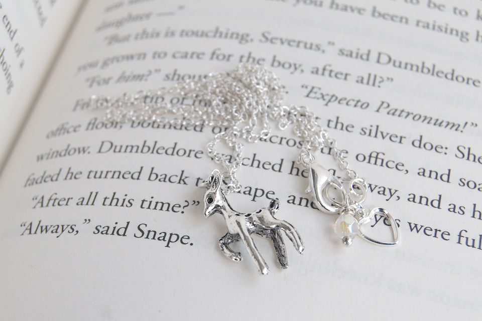 Always | Silver Deer Necklace | Patrounus Necklace | Harry Potter Necklace - Enchanted Leaves - Nature Jewelry - Unique Handmade Gifts