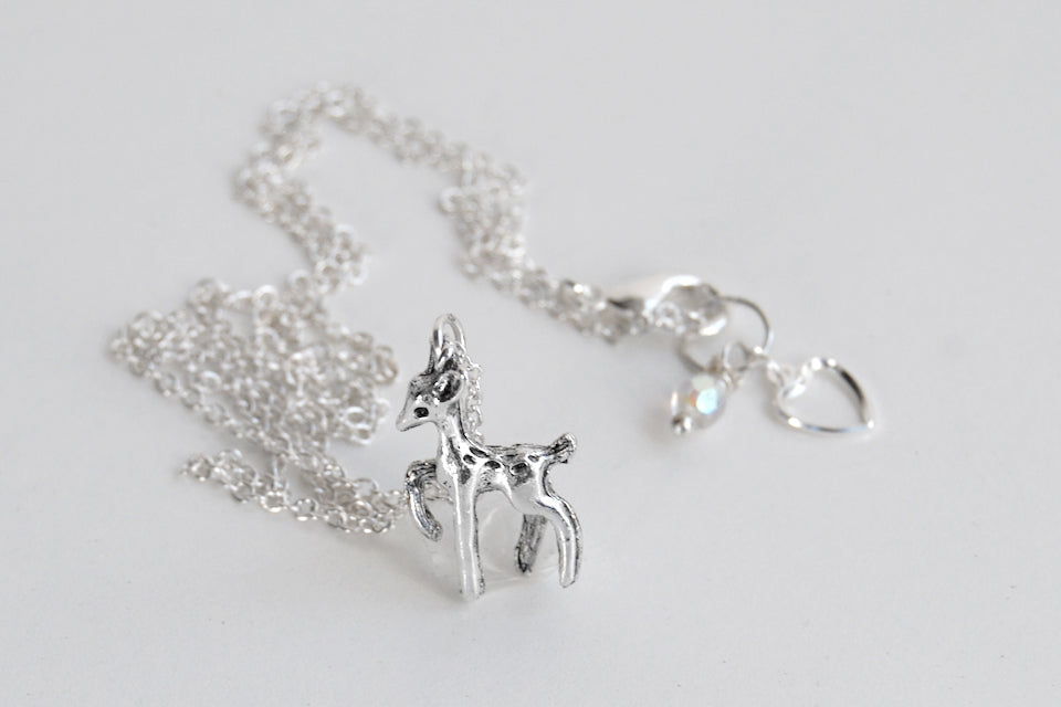 Always | Silver Deer Necklace | Patrounus Necklace | Harry Potter Necklace - Enchanted Leaves - Nature Jewelry - Unique Handmade Gifts