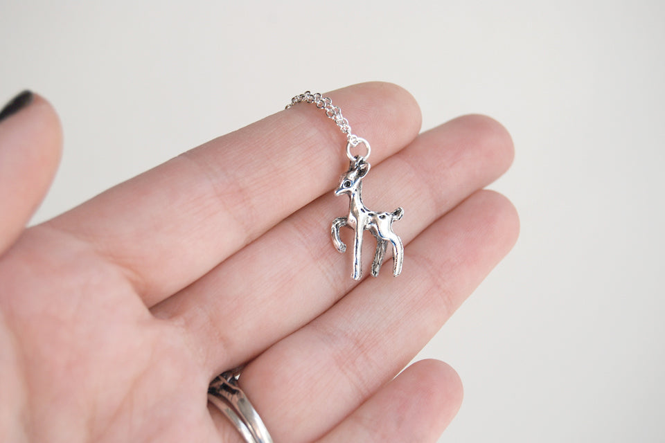 Always | Silver Deer Necklace | Patrounus Necklace | Harry Potter Necklace - Enchanted Leaves - Nature Jewelry - Unique Handmade Gifts