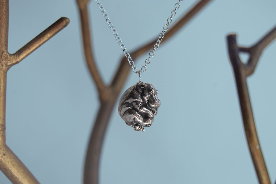 Bashful Hippo Necklace | Hippopotamus Necklace | Pewter Hippo Charm Necklace - Enchanted Leaves - Nature Jewelry - Unique Handmade Gifts