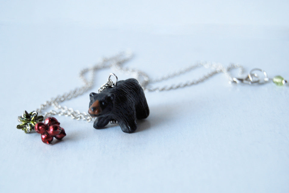Bears Eat Beets | The Office Fan Necklace | Black Bear Necklace | Dwight Schrute Necklace - Enchanted Leaves - Nature Jewelry - Unique Handmade Gifts