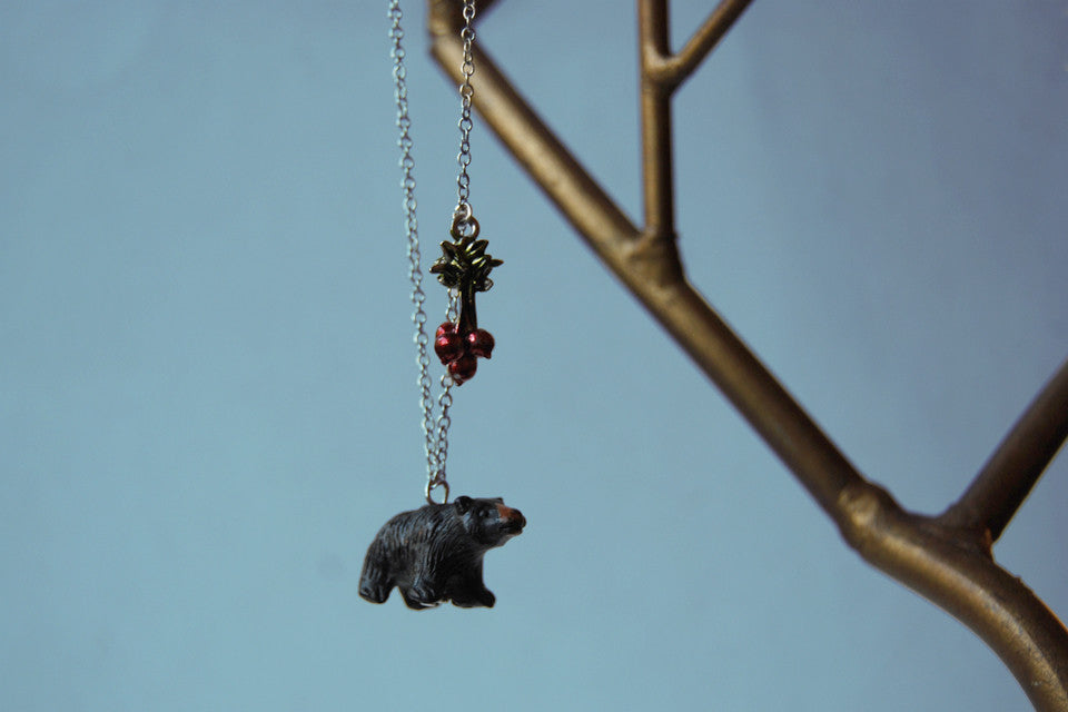 Bears Eat Beets | The Office Fan Necklace | Black Bear Necklace | Dwight Schrute Necklace - Enchanted Leaves - Nature Jewelry - Unique Handmade Gifts