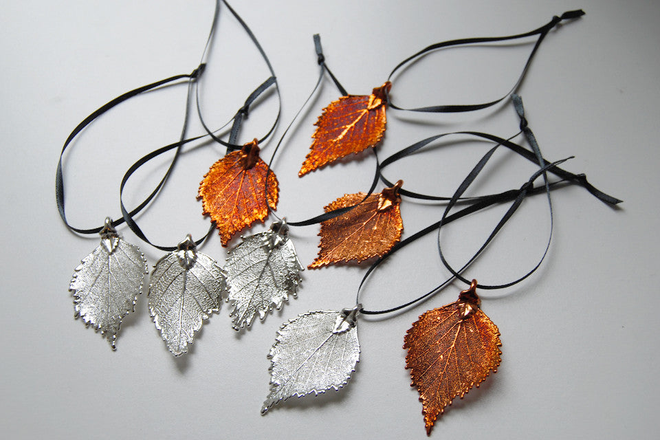 Real Birch Leaf Ornament | Electroformed Nature | Fall Leaf Ornament | Nature Gift - Enchanted Leaves - Nature Jewelry - Unique Handmade Gifts