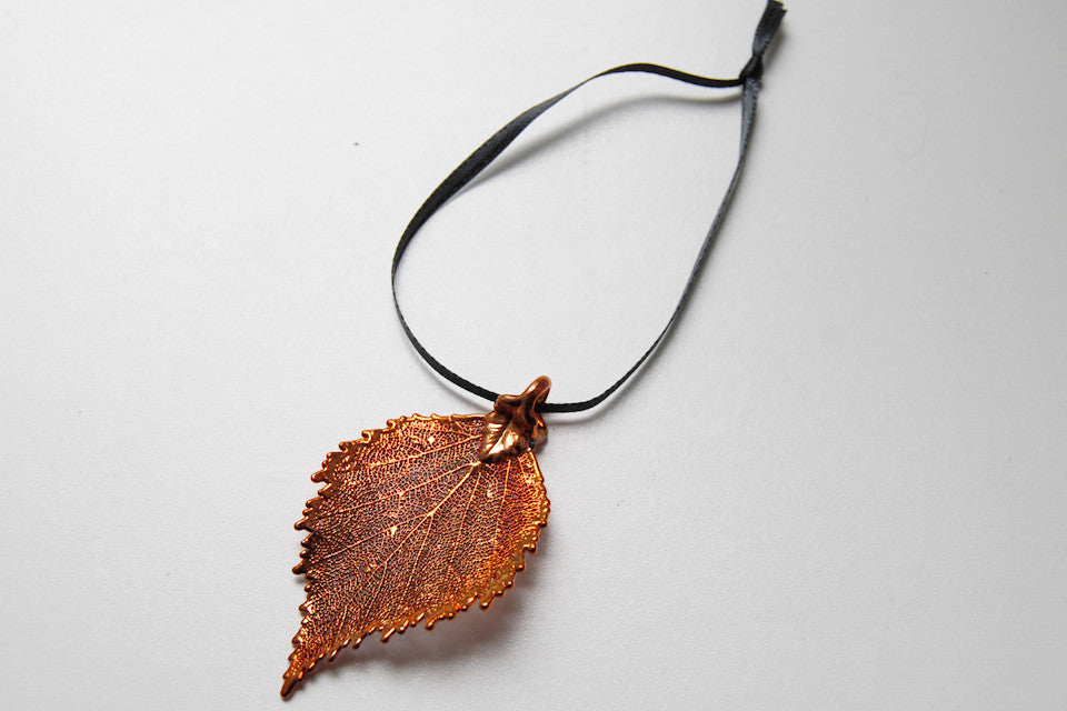 Real Birch Leaf Ornament | Electroformed Nature | Fall Leaf Ornament | Nature Gift - Enchanted Leaves - Nature Jewelry - Unique Handmade Gifts