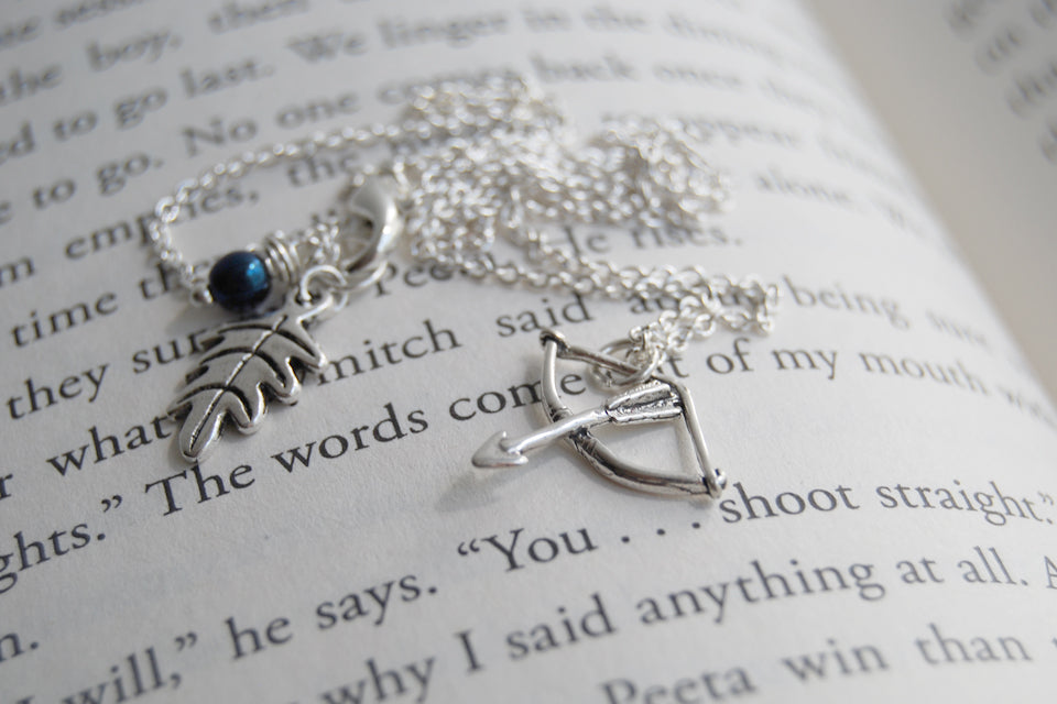 Shoot Straight | Silver Bow and Arrow Charm Necklace  | Cute Charm Necklace - Enchanted Leaves - Nature Jewelry - Unique Handmade Gifts