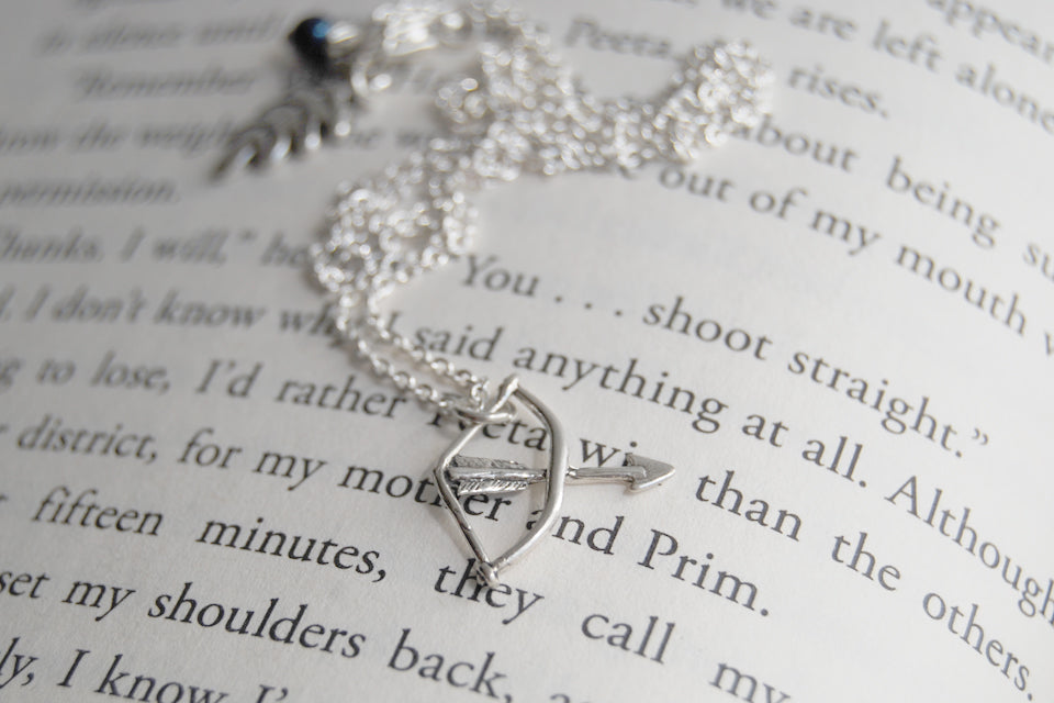 Shoot Straight | Silver Bow and Arrow Charm Necklace  | Cute Charm Necklace - Enchanted Leaves - Nature Jewelry - Unique Handmade Gifts