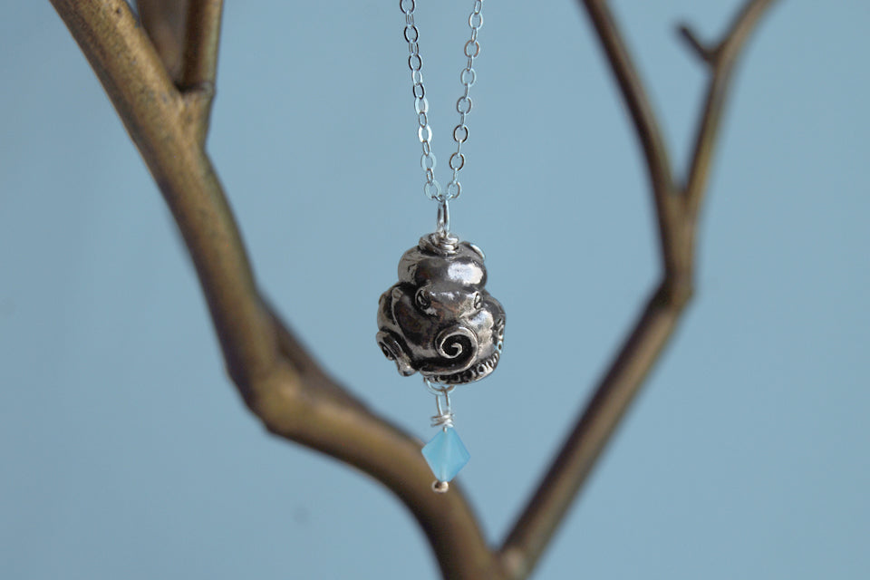 Coiled Octopus Necklace | Octopus Charm Jewelry | Nautical Pendant - Enchanted Leaves - Nature Jewelry - Unique Handmade Gifts