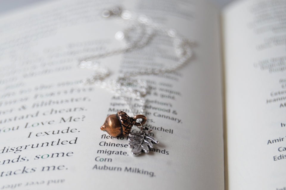 Teeny Tiny Copper Acorn Necklace - Enchanted Leaves - Nature Jewelry - Unique Handmade Gifts