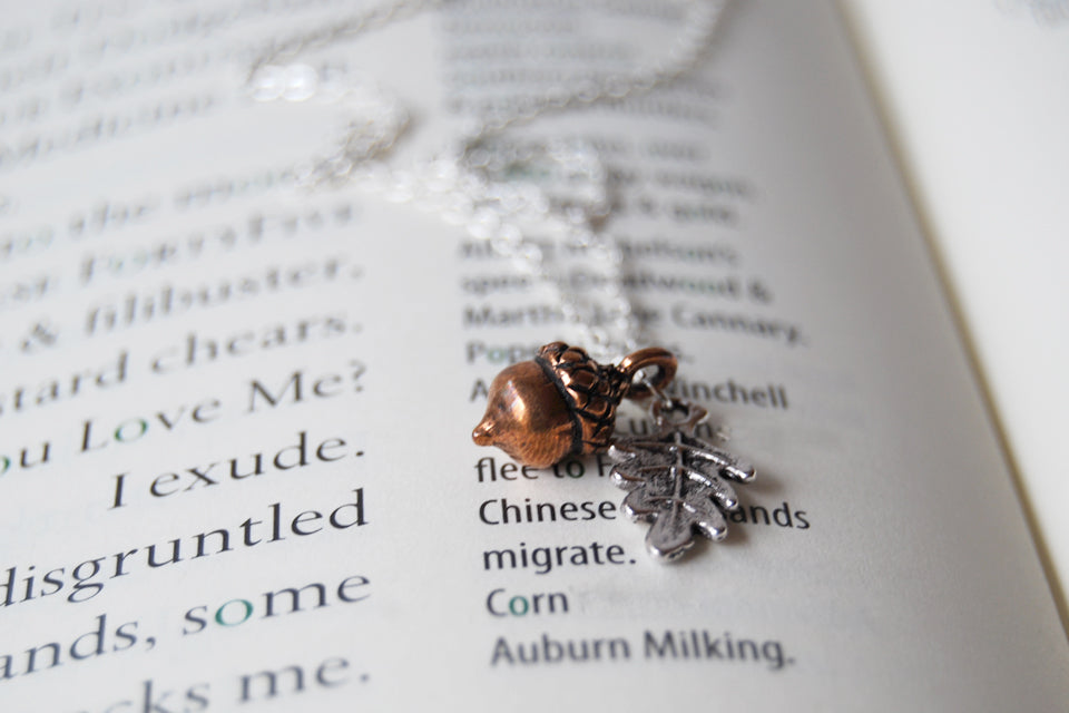 Teeny Tiny Copper Acorn Necklace - Enchanted Leaves - Nature Jewelry - Unique Handmade Gifts