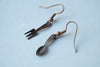 Tiny Copper Utensil Earrings - Enchanted Leaves - Nature Jewelry - Unique Handmade Gifts