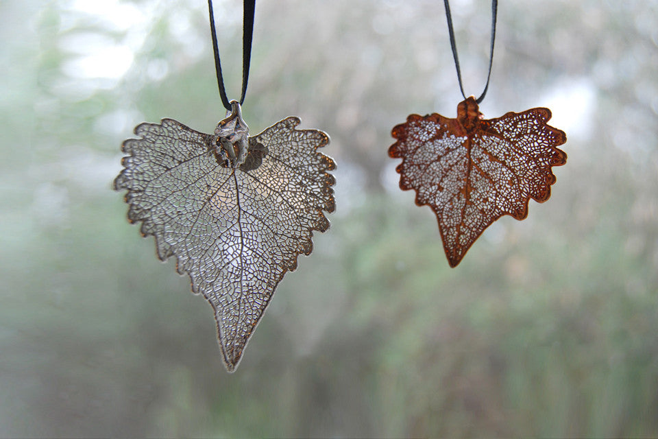 Real Cottonwood Leaf Ornament  | Electroformed Nature | Fall Leaf Ornament | Nature Gift - Enchanted Leaves - Nature Jewelry - Unique Handmade Gifts