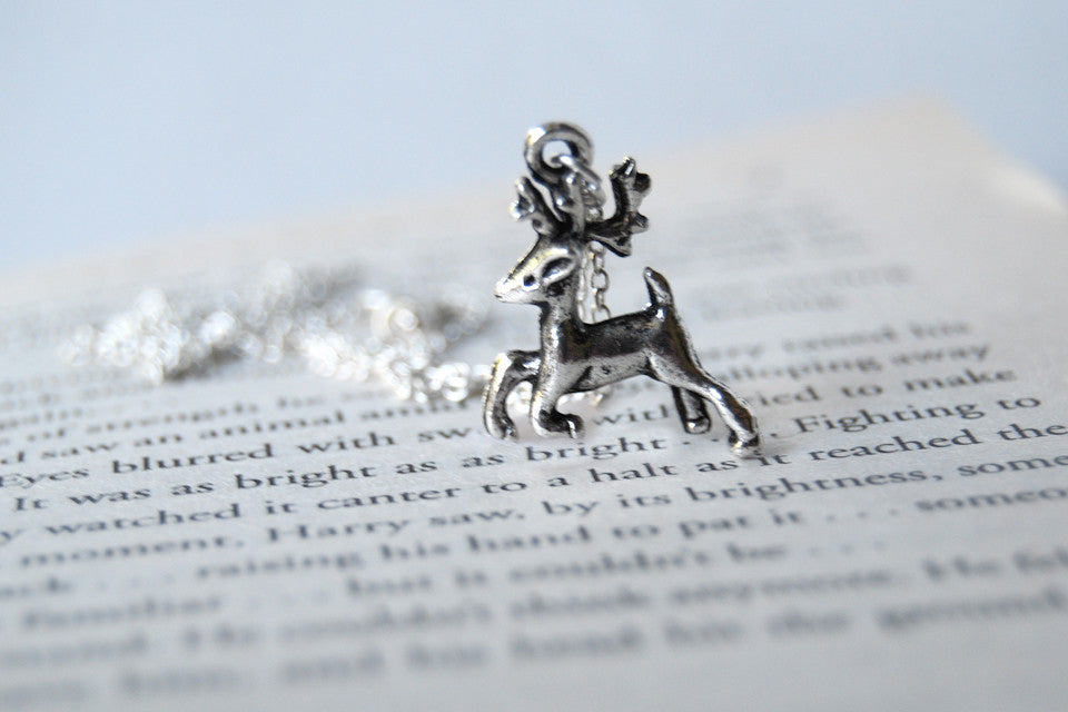 Expecto Patronum! | Harry Potter Necklace | Stag Patronus Charm Necklace - Enchanted Leaves - Nature Jewelry - Unique Handmade Gifts