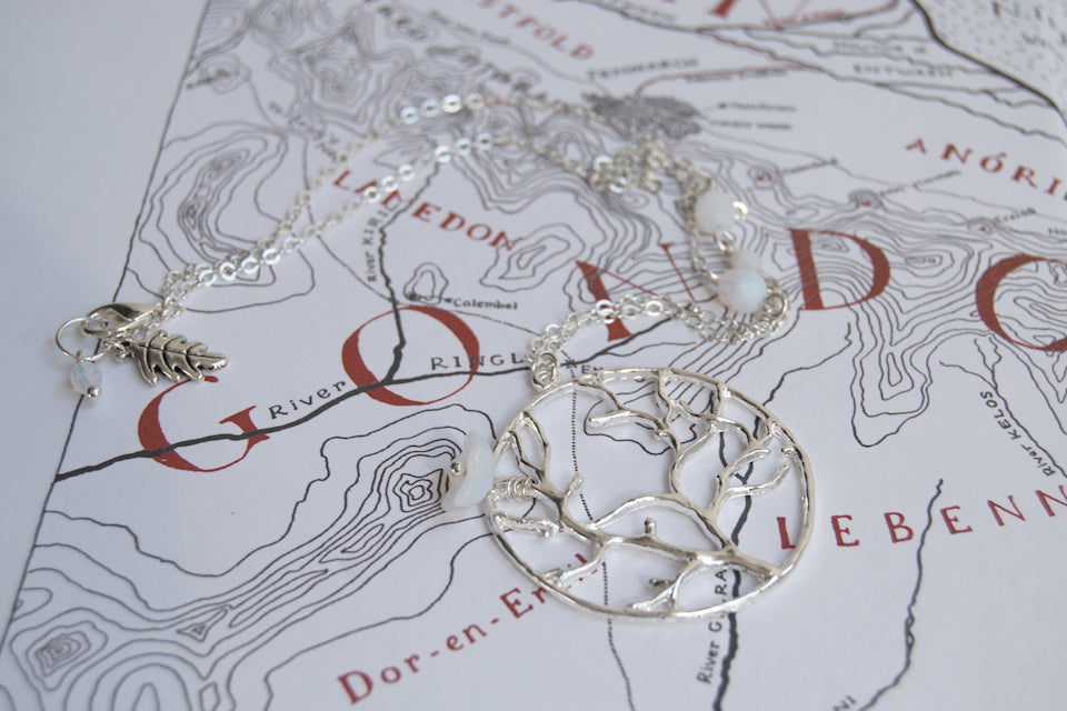White Tree of Gondor - Enchanted Leaves - Nature Jewelry - Unique Handmade Gifts