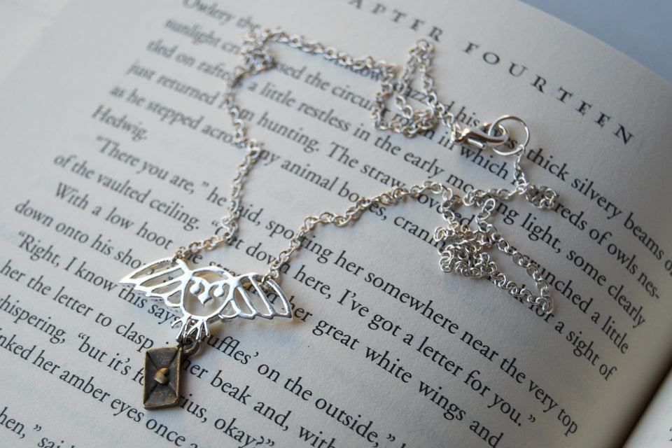 Long Live Hedwig! | Harry Potter Necklace | Owl Post Necklace | Hedwig Necklace - Enchanted Leaves - Nature Jewelry - Unique Handmade Gifts