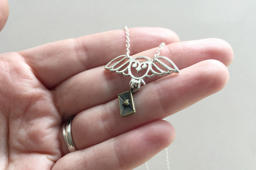 Long Live Hedwig! | Harry Potter Necklace | Owl Post Necklace | Hedwig Necklace - Enchanted Leaves - Nature Jewelry - Unique Handmade Gifts