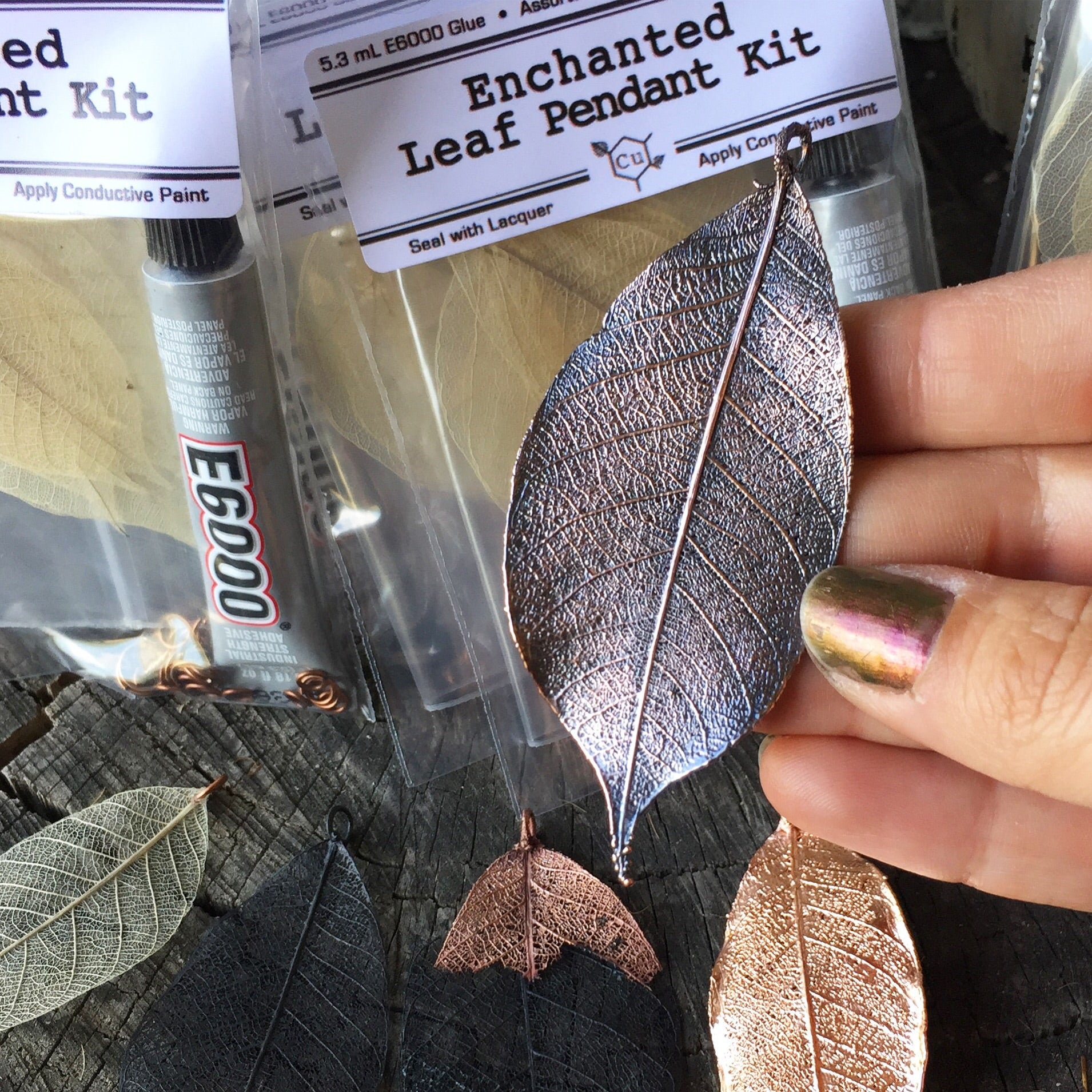 Electroforming Project Kit Add-On | DIY Skeleton Leaf Pendant | Copper Electroforming - Enchanted Leaves - Nature Jewelry - Unique Handmade Gifts