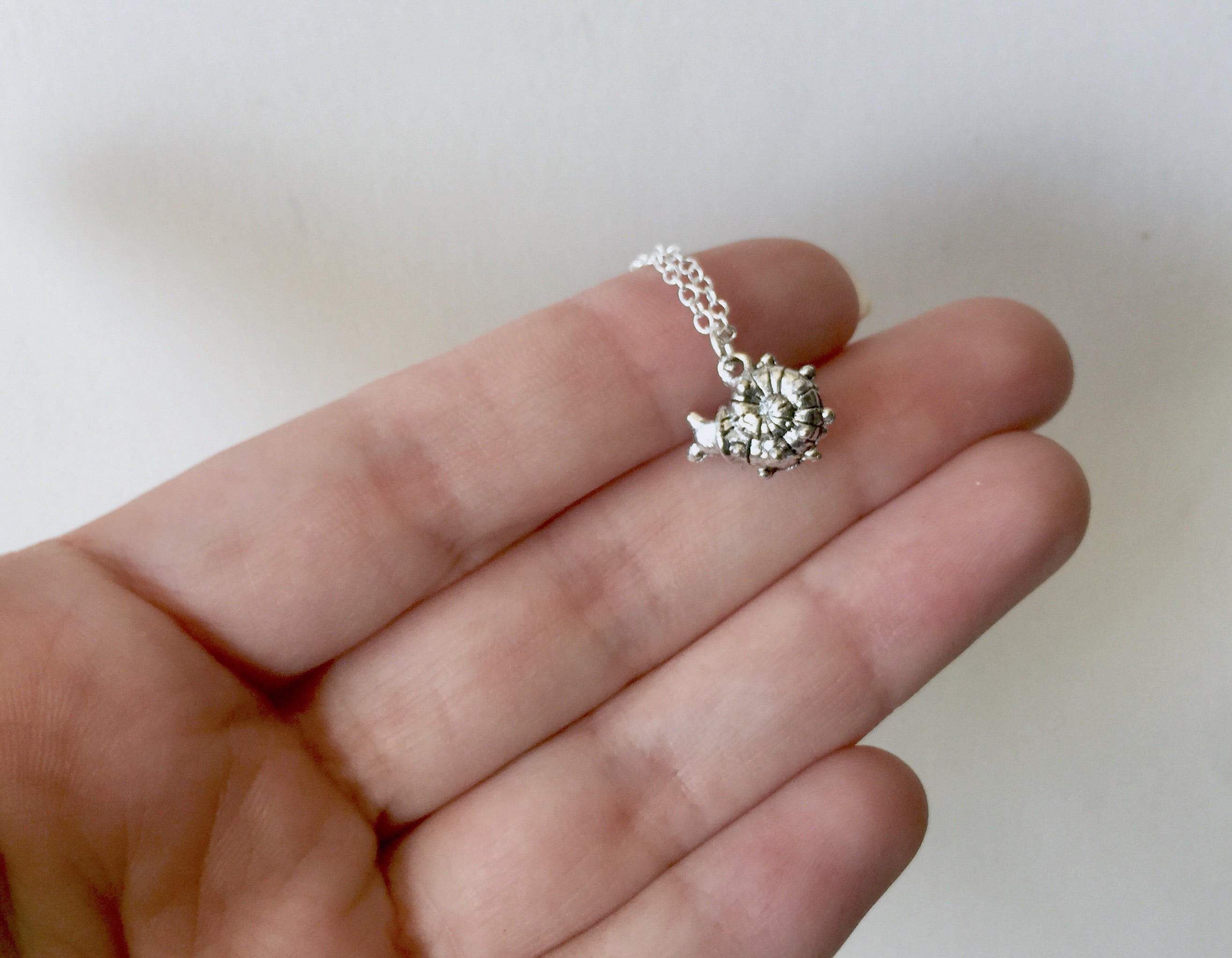 Tiny Garden Snail Necklace | Woodland Forest Slug | Cute Bug Charm Necklace