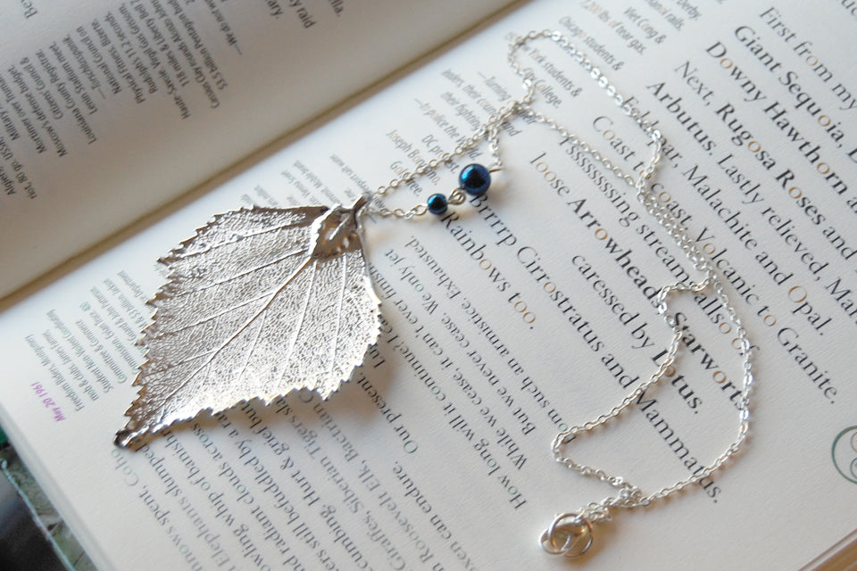 Custom Large Silver Birch Leaf Necklace | REAL Birch Leaf Pendant | Silver Electroformed Pendant | Nature Jewelry - Enchanted Leaves - Nature Jewelry - Unique Handmade Gifts
