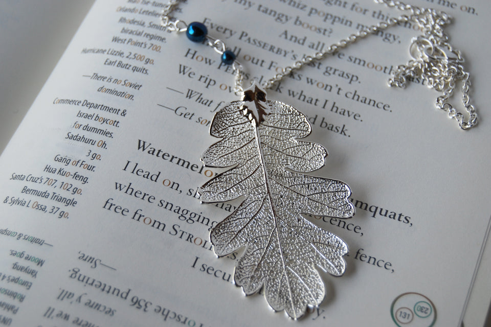 Custom Large Silver Oak Leaf Necklace | REAL Oak Leaf Pendant | Silver Electroformed Pendant | Nature Jewelry - Enchanted Leaves - Nature Jewelry - Unique Handmade Gifts