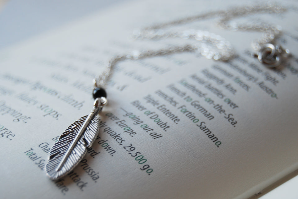 Little Silver Feather Necklace | Woodland Feather Charm Necklace | Feather Jewelry - Enchanted Leaves - Nature Jewelry - Unique Handmade Gifts