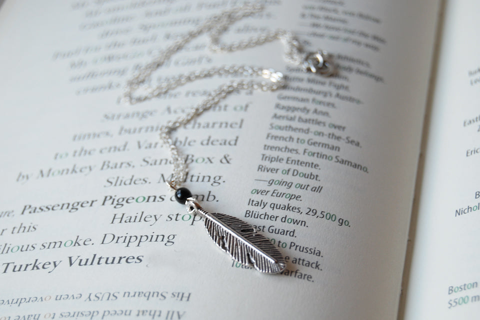 Little Silver Feather Necklace | Woodland Feather Charm Necklace | Feather Jewelry - Enchanted Leaves - Nature Jewelry - Unique Handmade Gifts