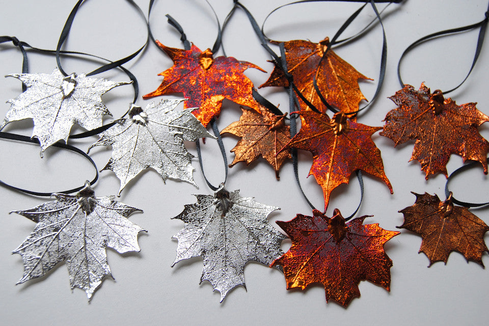 Real Maple Leaf Ornament  | Electroformed Nature | Fall Leaf Ornament | Nature Gift - Enchanted Leaves - Nature Jewelry - Unique Handmade Gifts