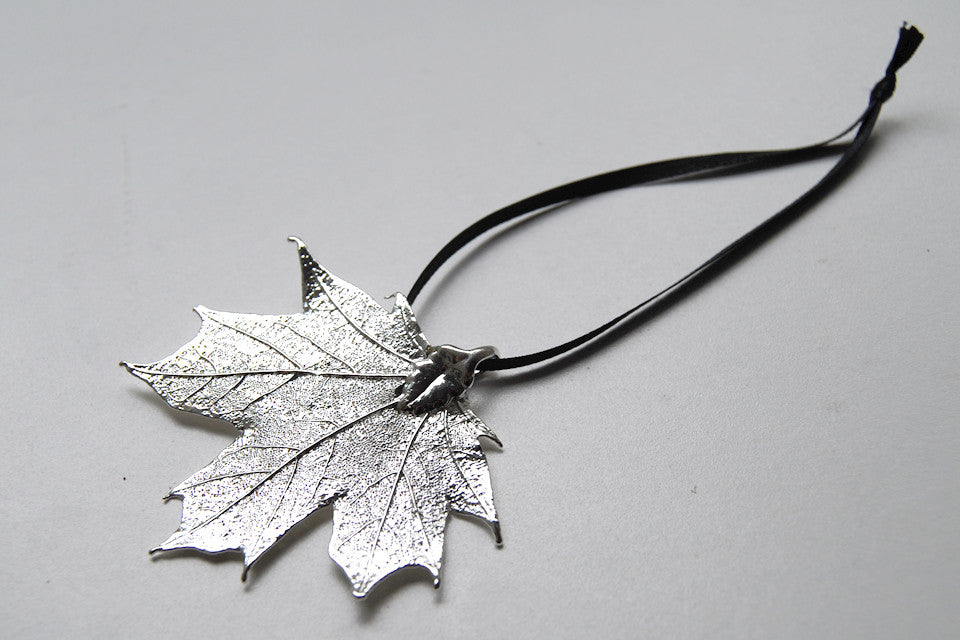 Real Maple Leaf Ornament  | Electroformed Nature | Fall Leaf Ornament | Nature Gift - Enchanted Leaves - Nature Jewelry - Unique Handmade Gifts