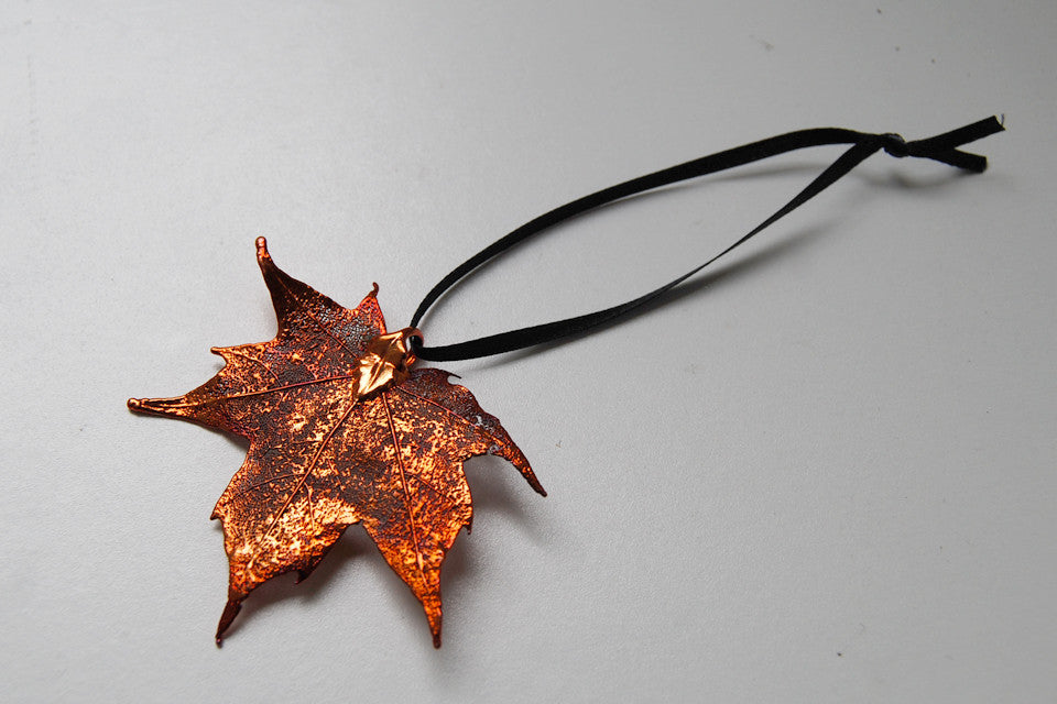 Real Maple Leaf Ornament  | Electroformed Nature | Fall Leaf Ornament | Nature Gift - Enchanted Leaves - Nature Jewelry - Unique Handmade Gifts