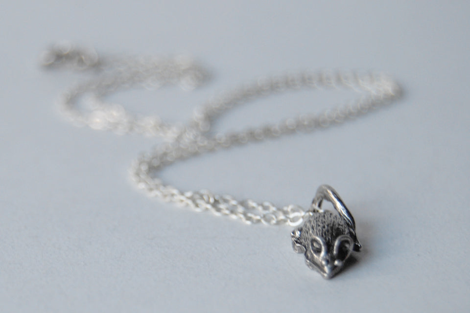 Teeny Tiny Mouse Necklace | Cute Little Silver Mouse Charm Necklace | Rat Necklace - Enchanted Leaves - Nature Jewelry - Unique Handmade Gifts